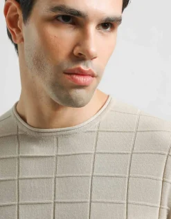 T-shirt in maglia a quadri