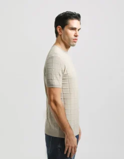 T-shirt in maglia a quadri
