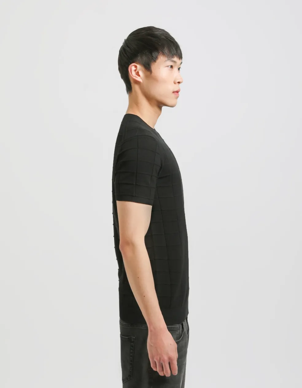 T-shirt in maglia a quadri