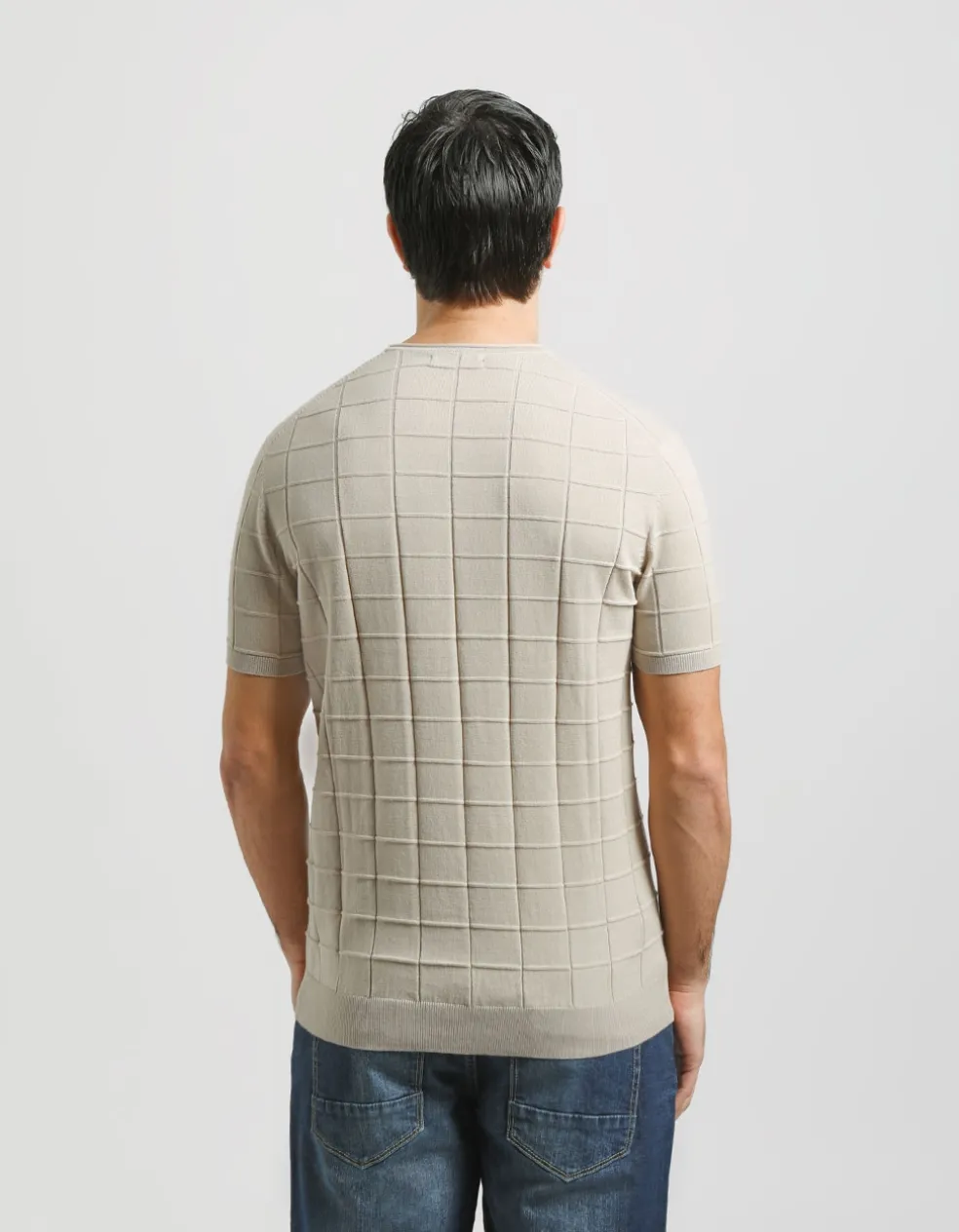 T-shirt in maglia a quadri