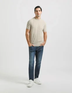 T-shirt in maglia a quadri