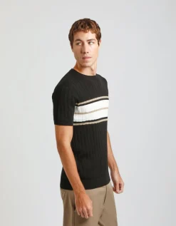 T-shirt in maglia colorblock